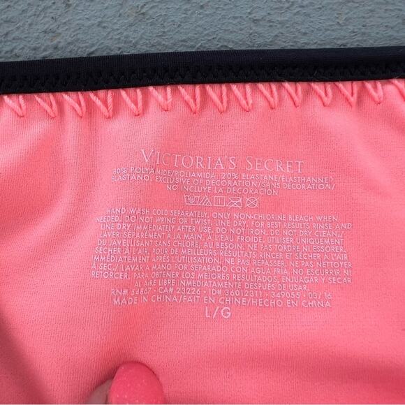 Victoria’s Secret Pink Patchwork Blanket Stitch Color Block Bikini Bottoms Large - Picture 4 of 4